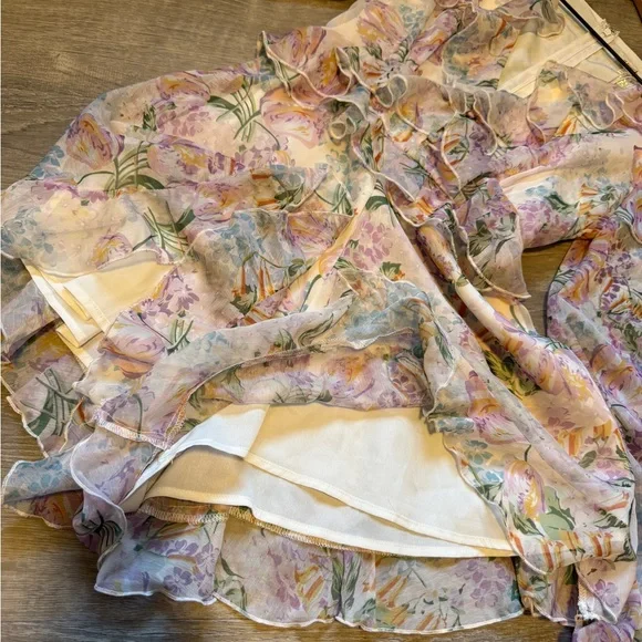 A.PEACH Floral Ruffle Long Sleeve romper - size S- NWT - Picture 10 of 10